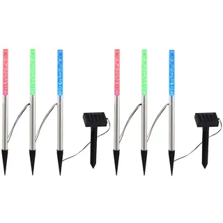 Harms Import Solarleuchte Edelstahl/Kunststoff 37,0 cm 6er Set bunt IP44