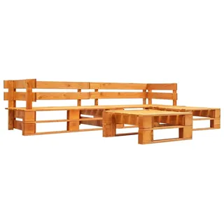 vidaXL Garten-Paletten-Sofagarnitur 4-tlg. Honigbraun