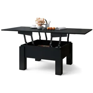 designimpex Couchtisch Design Oslo Tisch höhenverstellbar aufklappbar Esstisch schwarz