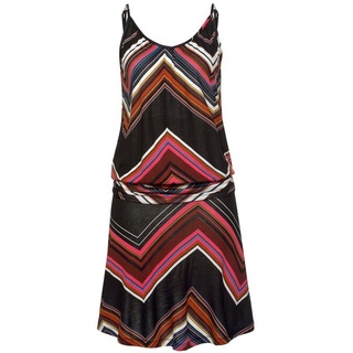 LASCANA Strandkleid Damen schwarz-lila-bedruckt Gr.40