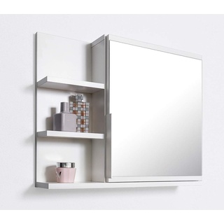 DOMTECH Badezimmer Spiegelschrank mit Ablagen, Badezimmerspiegel, Weiß Spiegelschrank, L