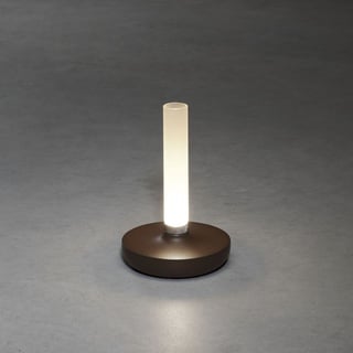 LED Tischleuchte KONSTSMIDE "Biarritz" Lampen Gr. Ø 13,5 cm Höhe: 20,5 cm, braun (rost) LED Tischlampen