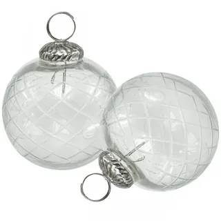 Viana Weihnachtsbaumkugel Christbaumkugeln Weihnachtskugeln durchsichtig Glas Ø7,5cm, 3 Stück