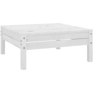 vidaXL Garten Fußhocker, Modular Gartenmöbel Lounge, Sitzhocker Hocker für Garten Terrasse Balkon, Holzhocker Gartenhocker, Weiß Massivholz Kiefer