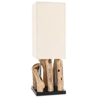 Levandeo® Nachttischlampe, Tischlampe Treibholz B x H x T 16,5x51,5x16,5 Tischleuchte Design