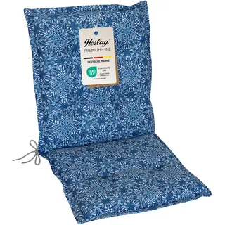 Herlag Gartenmöbelauflage Valeria Niedriglehner 103x50x7,5cm | Sitzauflage Mandala-Muster | Polsterauflage Stapelstuhl | Gartenstuhlauflage Design-Edition | Öko Tex 100 | 1 Polster | Blau Mandala