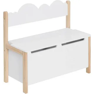 Woltu Truhenbank Weiß 2 in 1 110 x 40 x 48 cm
