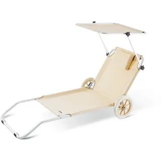 CASARIA Sonnenliege 200 x 70 x 30 cm Beige