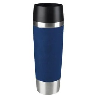 Emsa Isolierbecher Travel Mug Grande 515618, 500ml, hält 6h warm, Edelstahl doppelwandig, blau