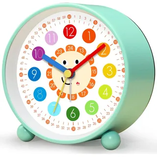 Kinderwecker Ohne Ticken, Wecker Analog für Schulanfänger, Kinderwecker Lernweck