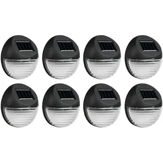HI, Gartenbeleuchtung, 8er-Set Solar LED Wandleuchte & Zaunleuchte (IP44)