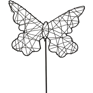 Netuno 1 Stück Deko-Schmetterling aus Metall Schwarz 45 cm Gartenstecker Blumenstecker Dekoration für Garten Terrasse Balkon Blumentopf Homedeko Gartendeko Metall Beetstecker