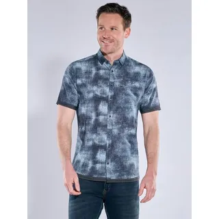 engbers Herren Hemd kurzarm Blau regular gemustert - 5XL