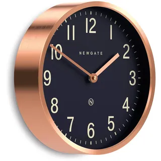 NEWGATE® Master Edwards Wanduhr | Uhr im Stil der Mitte des jahrhunderts | 30cm | Tiefmetallgehäuse mit Kupfer-/roségold-Finish | Modernes Retro-Design für küche, Wohnzimmer oder büro