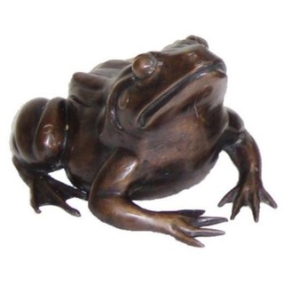 Casa Padrino Luxus Deko Bronze Frosch 24 x 30 x H. 16 cm - Luxus Bronzefigur