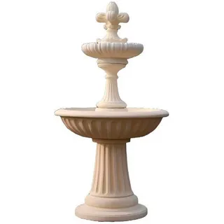 Xlmoebel Zierbrunnen Gartenbrunnen Skulptur aus hochwertigem Material mit Wasserfall, (Artikel NOEMI 2), Hergestellt in Europa weiß