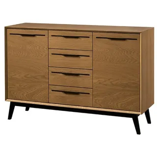 99rooms Kommode Lindau (Sideboard, Highboard), Modern Design, mit 4 Schubladen, 4 Fächer, Soft-Close, aus Massivholz