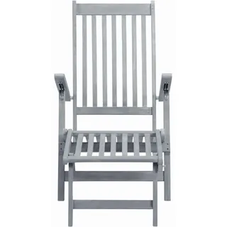 vidaXL Liegestuhl mit Fußteil 59 x 60 x 108 cm grau