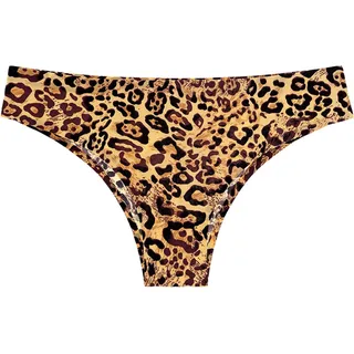YUEZHAN Unterhosen ​Höschen Sport Tanga Damen Eisseide Nahtlose Yoga Unterwäsche Damen Sexy T-Shirt Stil XXL Tiger Muster