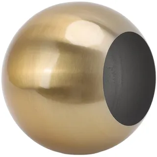 Kugelvase, Ball Vase Metallvase Runde Deko Vase, Elegante Dekovase Für Wohnzimmer, Blumenvase Aus Metall in Messing Gebürstet, Tischdeko Ø 14cm, Für Wohnzimmer, Kleine Blumenvase, Ornament