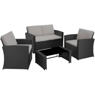Tectake tectake® Rattan Lounge für 4 Personen, widerstandsfähig - Bunt
