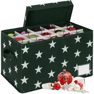 Relaxdays Weihnachtskugel Aufbewahrungsbox 42,5 x 26,5 x 26 cm 1-tlg. Grün