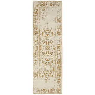 benuta Basic Teppich Suki - Creme/Gelb 80x240 cm - Kunstfaser - Läufer & im Style: Vintage, Orient Style - pflegeleicht, für Wohnzimmer Schlafzimmer