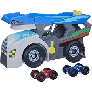 PJ Masks Power Heroes Heldentransporter, Spielset mit 2 Duo-Flitzern, Superhelden Vorschulspielzeug für Jungs und Mädchen
