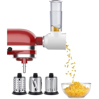 Gemüseschneider für kitchen aid Küchenmaschine, Slicer Shredder Aufsatz für kitchenaid Zubehör,Gemüseschneider Käsereibe set für kitchenaid Zubehoer von GVODE, Weiß