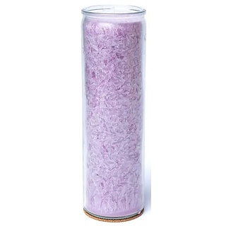 Asmondia Kerze im großen Glas - ohne Duft - Glaskerze - Höhe ca. 20,5 cm (lila)