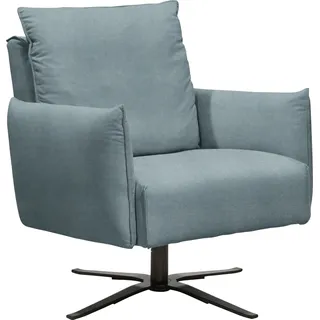 Schöner Wohnen Sessel "Lineo Drehsessel, bequem und komfortabel, Clubsessel und Loungesessel", blau (aqua matrix), B:84cm H:92cm T:95cm, SCHÖNER WOHNEN-KOLLEKTION, Sessel, Drehsessel, 360 drehbar