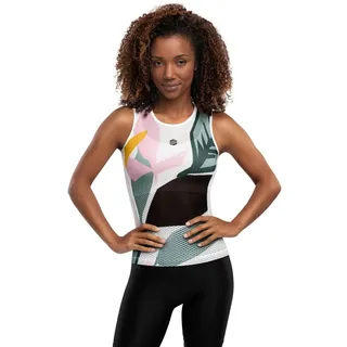 Siroko Amazonas Ärmelloses Baselayer Weiß/Grün/Pink S
