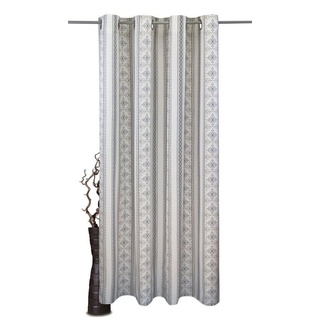 Vorhang nach Maß Rhona, VHG, Ösen (1 St), blickdicht, Vorhang, digital bedruckt, Landhaus grau|weiß 155 cm x 225 cm