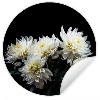 MuchoWow Wandsticker Blumen - Chrysantheme - Weiß - Natur - Botanisch (1 St), Wanddeko Wohnzimmer Schlafzimmer Wandverkleidung, 50x50 cm bunt 50 cm x 50 cm x 0.1 cm