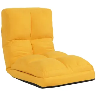 Mendler Schlafsessel HWC-N45 Samt 54 x 58 x 0 cm Gelb mit Kissen und Rollen