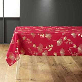 douceur d'intérieur Bloomy Tischdecke, rechteckig (150 x 300 cm), Rot/Gold, Polyester mit Metallic-Druck