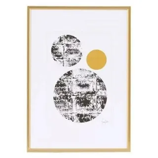 House Doctor Illustration mit Rahmen NY Kreise Gold (29,7x42cm)