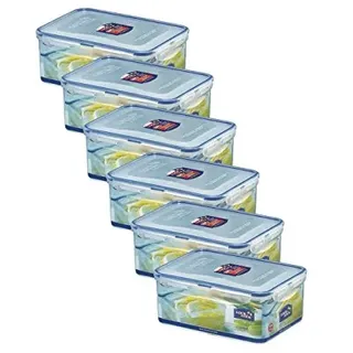 Lock&Lock Frischhaltedosen | Vorratsdosen | Gefrierdosen | 2,3 Liter | spülmaschinengeeignet HPL825 - 6er Set