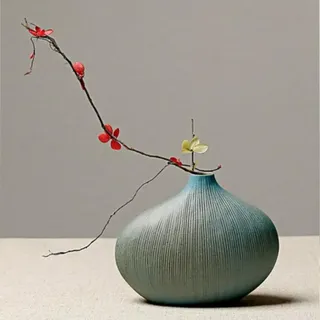 Japanischer Stil Keramik Blumenvase Kleine Ikebana Blumenknospe Vase Blumenarrangement Töpfervasen 12