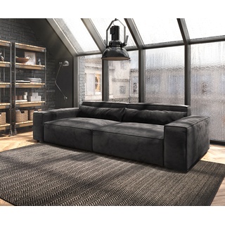 DELIFE Big-Sofa Sirpio XL 270x130 cm Mikrofaser Schwarz, Big Sofas