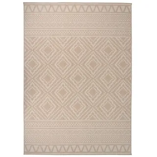 vidaXL Outdoor-Teppich Flachgewebe 120x170 cm Braun Gestreift