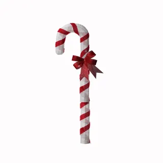 MARELIDA LED Zuckerstange mit Schleife XL 1,2 m warmweiß inkl. Timer weiß