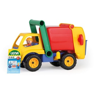 LENA® 04356EC - Aktive, Müllwagen mit Spielfigur, mehrfarbig, Länge 30 cm