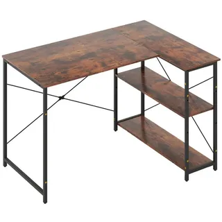 Costway L-förmiger Schreibtisch 118 x 86 x 74 cm Braun