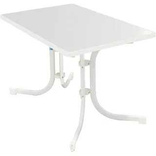 MFG Boulevard-Klapptisch 110x70 cm | Gartentisch | Wetterfest | Platzsparend klappbar | mit Niveauausgleich | weiß/weiß