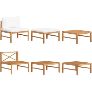 vidaXL Garten-Lounge-Set 3-tlg. teak/beige
