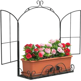 DanDiBo Ambiente Wandblumenhalter Fenster 60 x 30 cm Schwarz