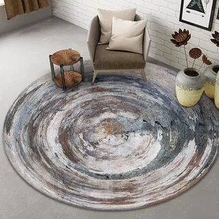 DRSFF Nordic großer Teppich Runde Runde Teppiche für Wohnzimmer Schlafzimmer 80 cm 100 cm 120 cm 140 cm 160cm 180 cm 200 cm Computer Stuhl Pads Wohnkultur rutschfeste Bodenmatten