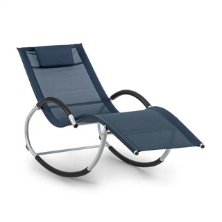 blumfeldt Gartenliege »Westwood Rocking Chair Schaukelliege ergonomisch Aluminium dunkelblau«, Schwingeffekt, ergonomisch geformte Gartenliege