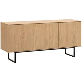 Modante Lowboard, Eiche, Metall, 3 Fächer, 150x70x40 cm, Typenauswahl, Beimöbel erhältlich, stehend, Wohnzimmer, Wohnwände, Lowboards, Lowboards stehend